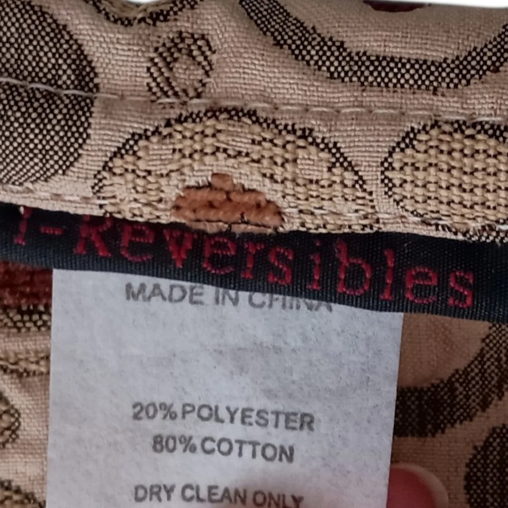 I Reversibles Tapestry Chore Jacket Sz‎ L Boho Damask Utility Boxy Career Button